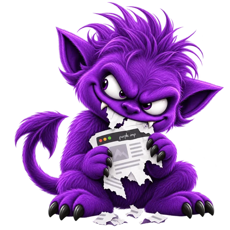 The imp, chewing his way through a web page
