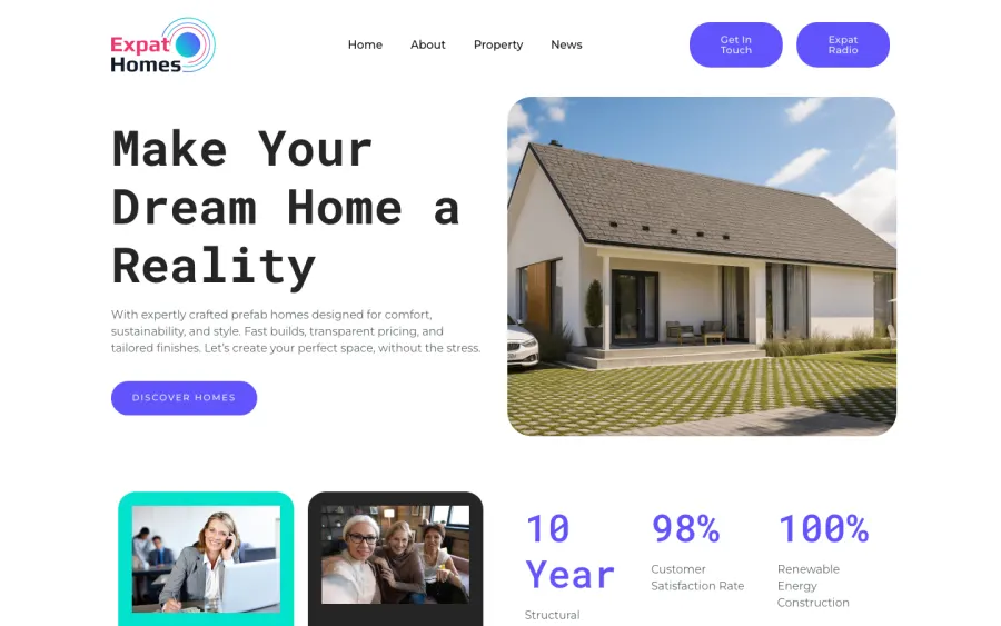 Expat Homes website, built by Purple Imp