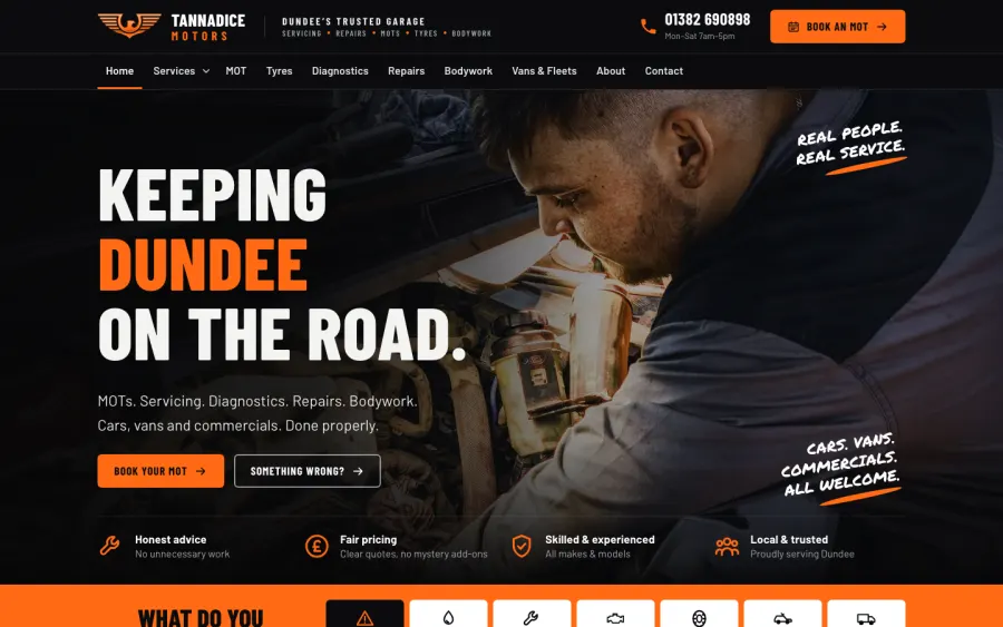The Tannadice Motors website